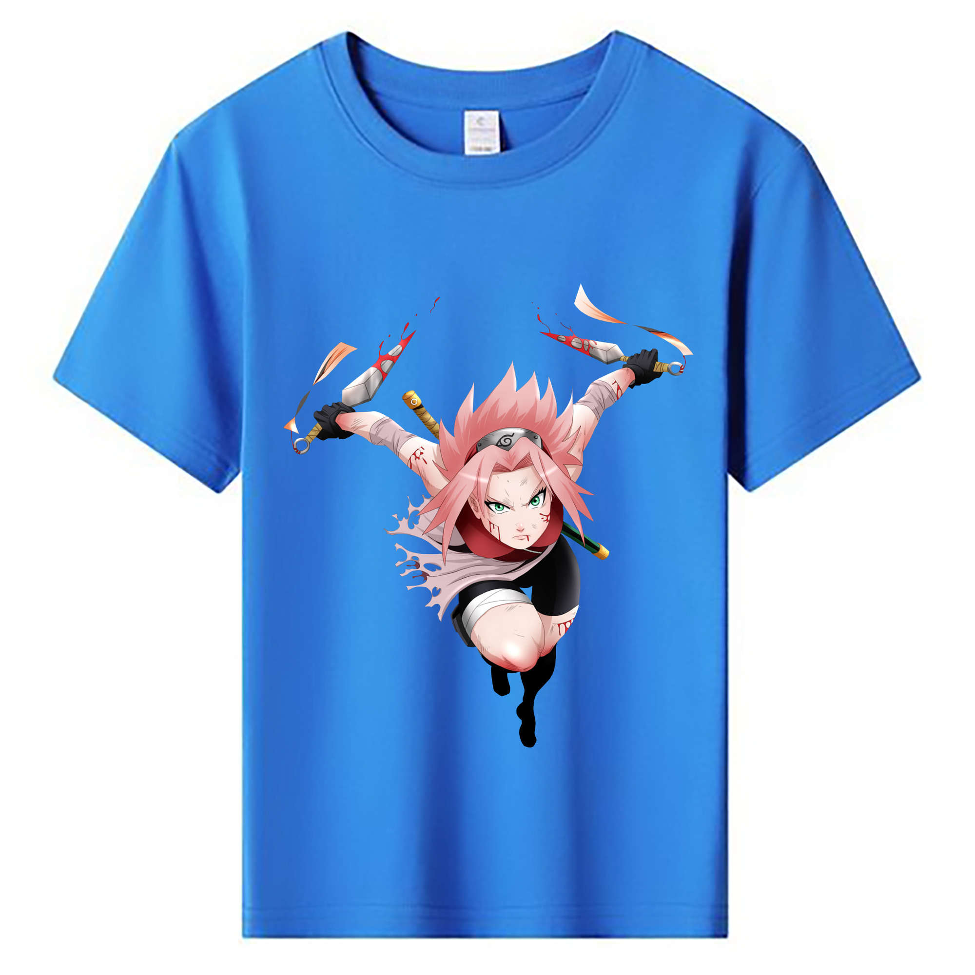 （画像用） NARUTO -ナルト- 春野サクラ Haruno Sakura 綿100％キッズTシャツ（フロントプリント）